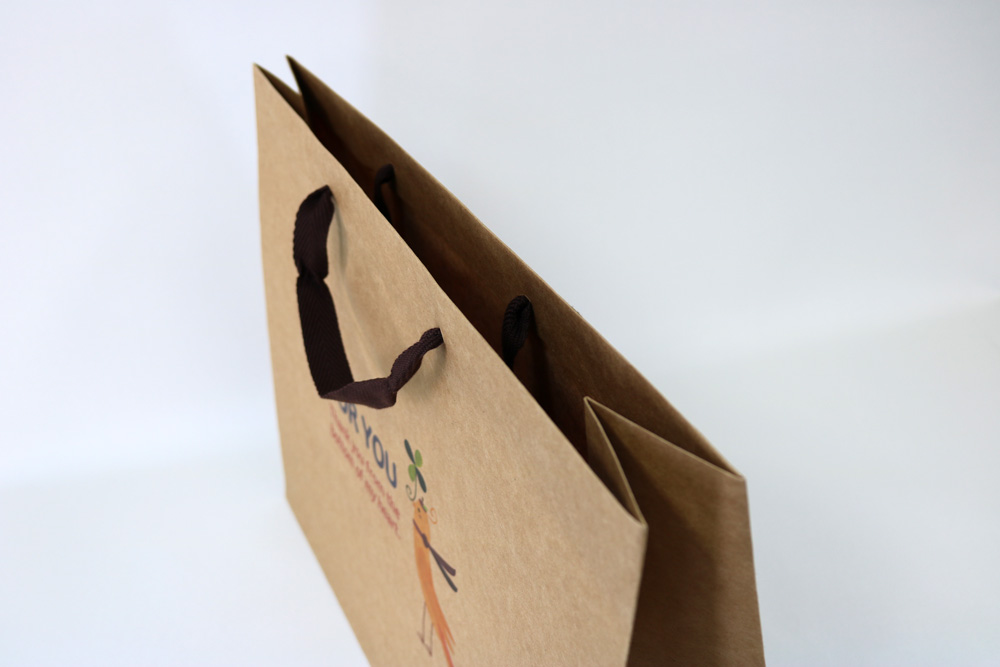 未晒クラフト､簡単カラープリント４色(CMYK)のセミオーダー紙袋の入れ口画像