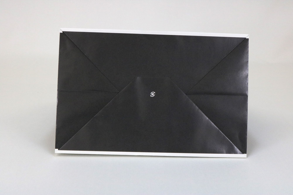 片艶クラフト（白）表面加工なし、オフセット1色印刷（アミあり）の別注紙袋の底面画像
