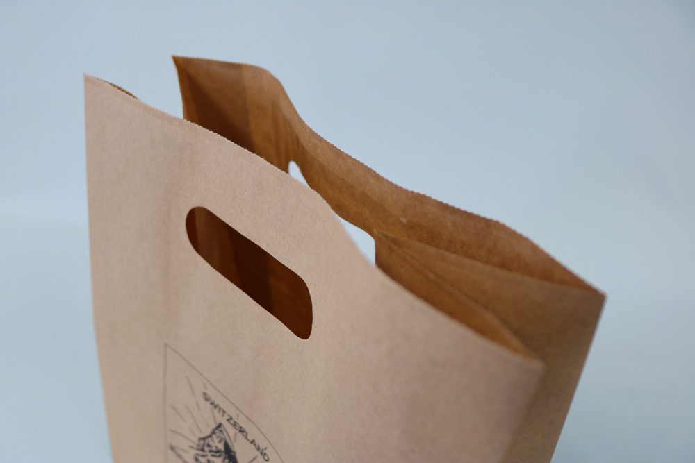 未晒クラフト 表面加工なし シルク印刷 片面1色のセミオーダー紙袋の入れ口画像