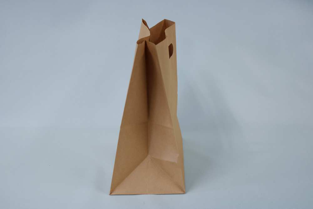 未晒クラフト 表面加工なし シルク印刷 片面1色のセミオーダー紙袋の側面画像