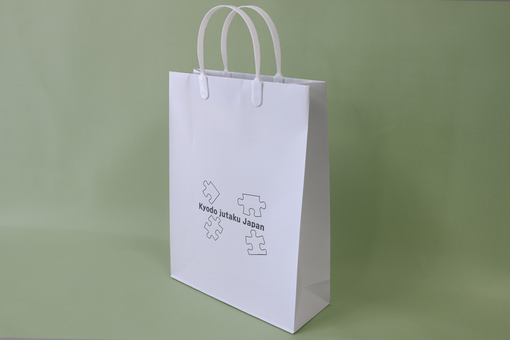 コート紙+マットPP　シルク印刷 片面１色のセミオーダー紙袋