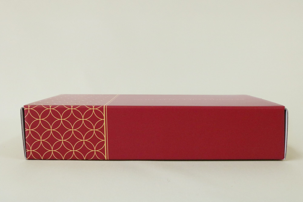 E段(1.5㎜厚) オフセット印刷2色(ベタ) 組立て紙箱の裏面画像