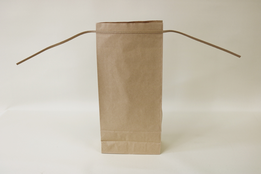 未晒クラフト、シルク印刷 片面1色の米袋の裏面画像