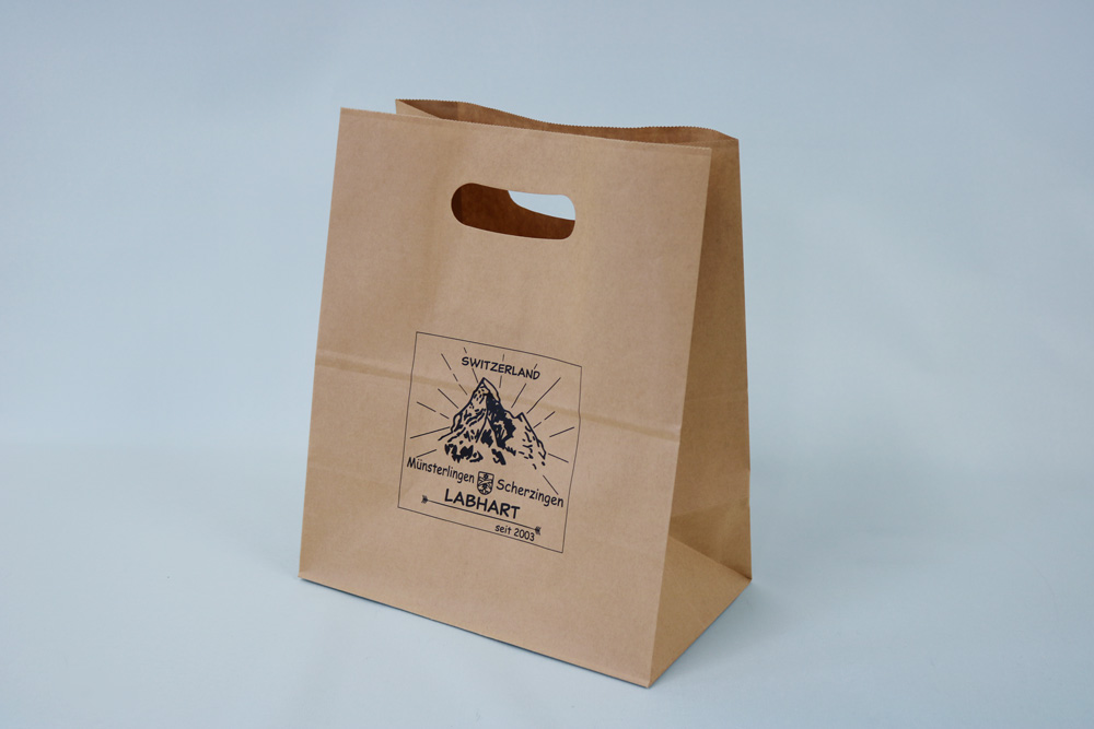 未晒クラフト 表面加工なし シルク印刷 片面1色のセミオーダー紙袋