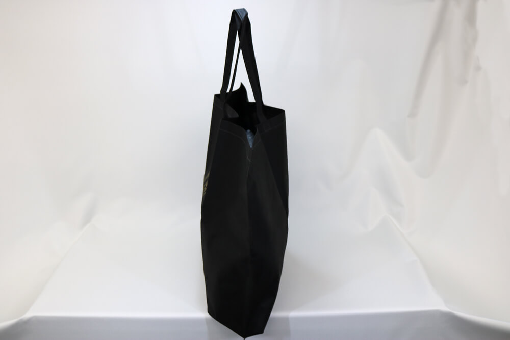 PP不織布75ｇ/㎡ のシルク印刷 両面異柄１色のセミオーダー不織布バッグの側面画像