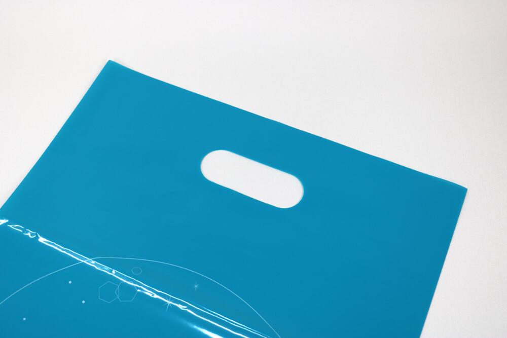 LDPEのグラビア片面1色印刷の小判穴ポリ袋の入れ口画像