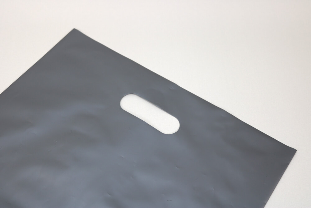 HDPEのグラビア印刷片面１色の小判穴抜きポリ袋の入れ口画像