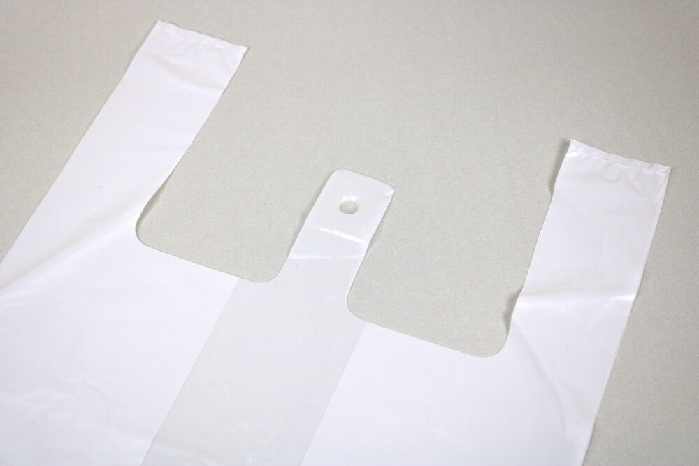 HDPEのフレキソ印刷片面１色のレジ袋の入れ口画像