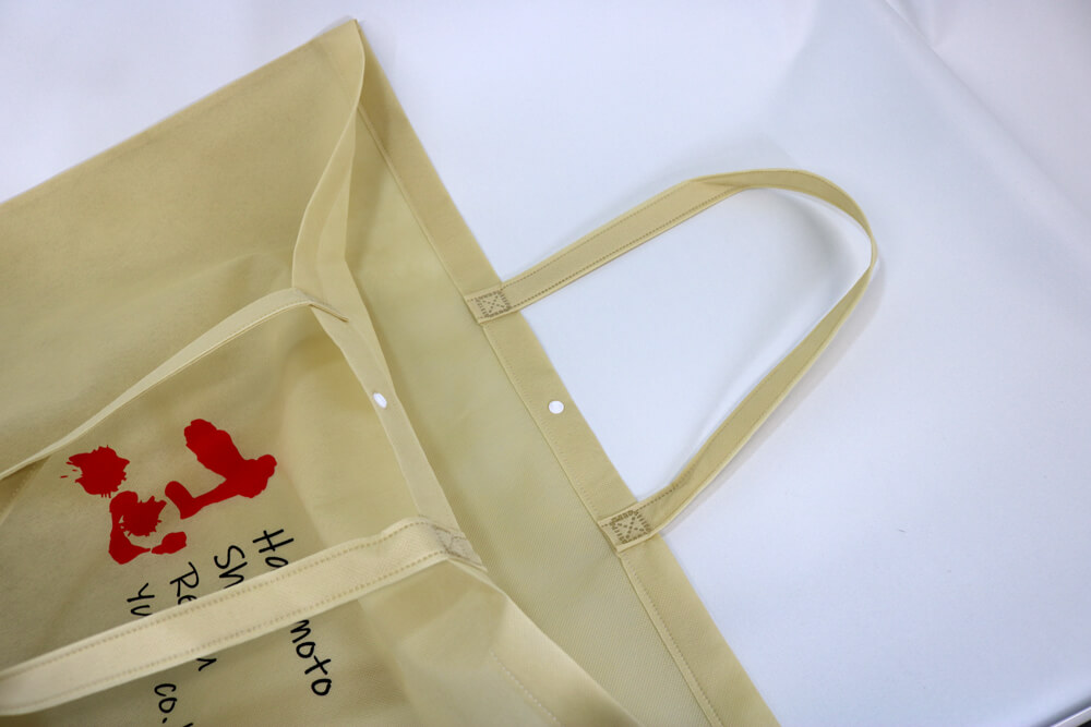 PP不織布75ｇ/㎡のシルク印刷 片面２色セミオーダー不織布バッグの入れ口画像