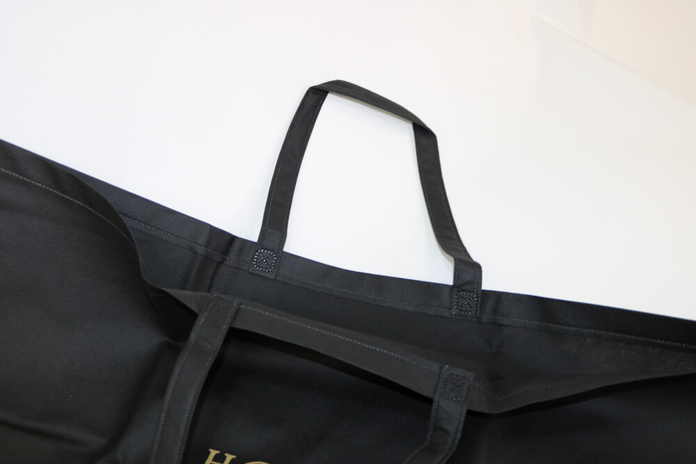 PP不織布75ｇ/㎡ のシルク印刷 両面異柄１色のセミオーダー不織布バッグの入れ口画像