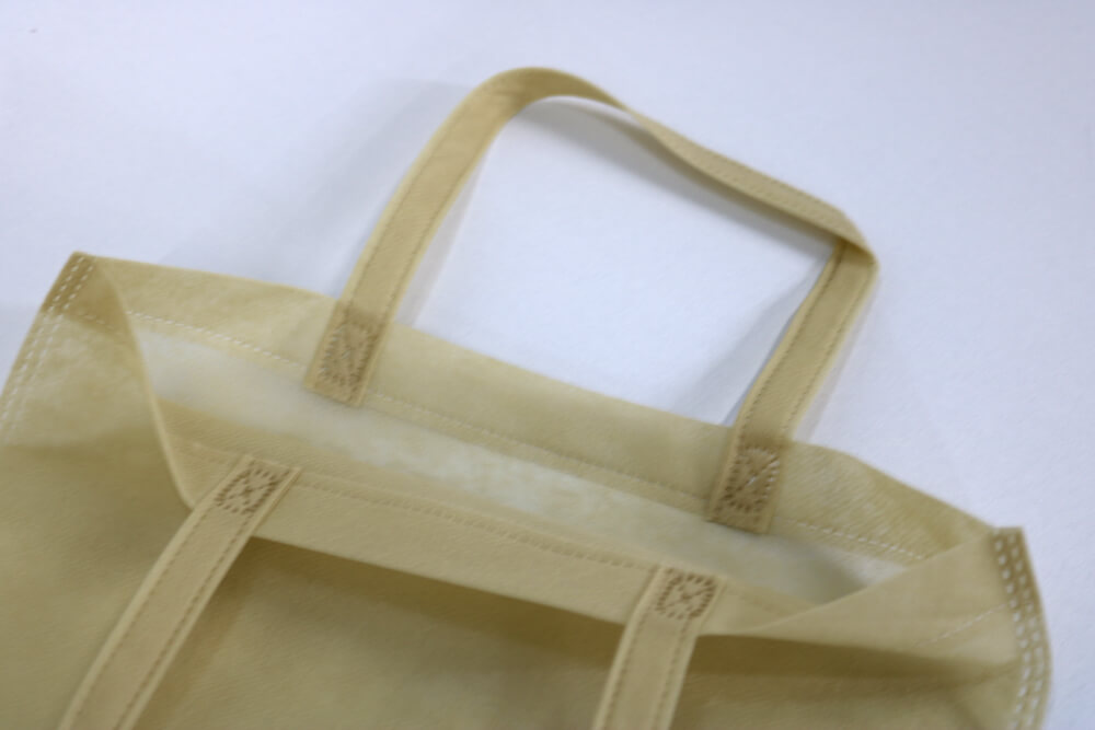 PP不織布40ｇ/㎡ のシルク印刷片面１色のセミオーダー不織布バッグの入れ口画像