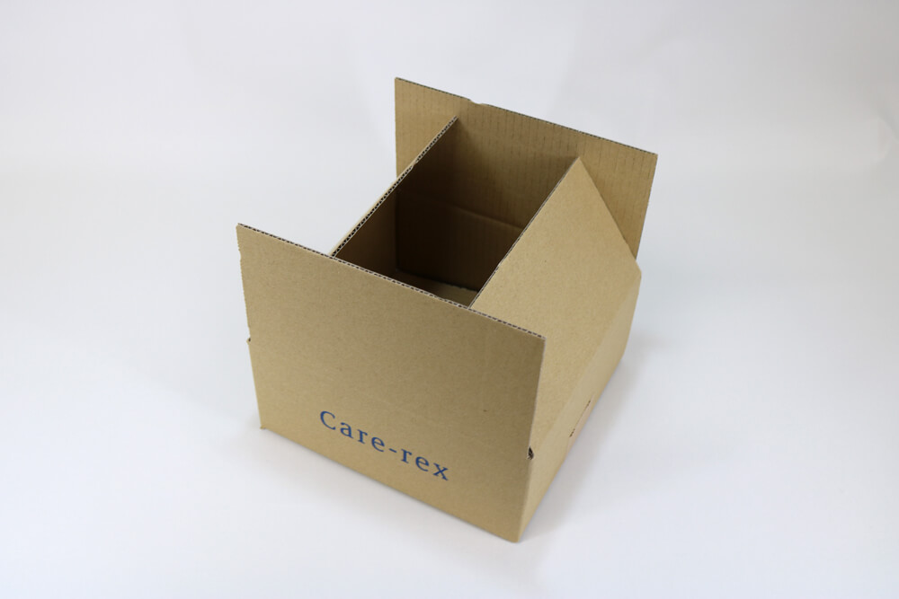 B段（C5×C5）にフレキソ印刷１色印刷したその他紙箱の蓋開画像