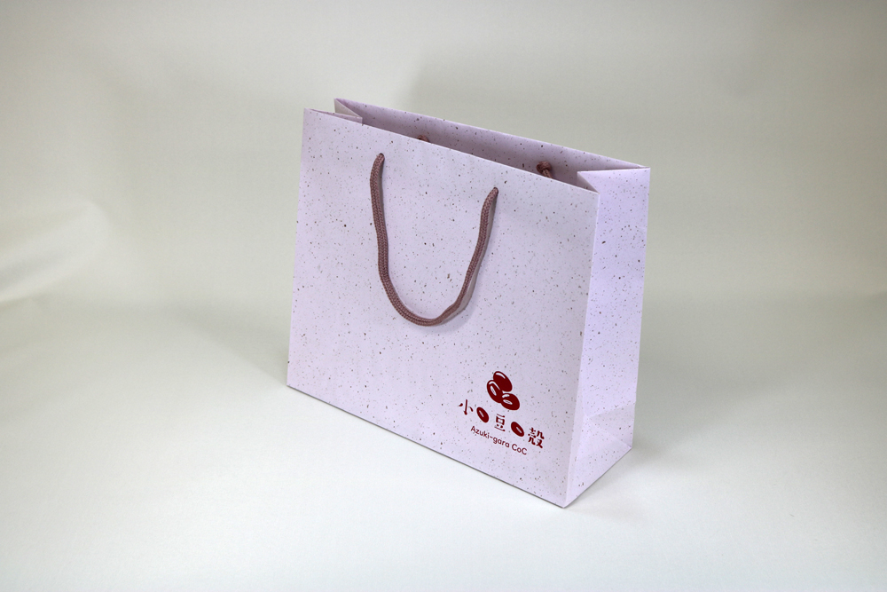 小豆殻CoC、シルク印刷１色のセミオーダー紙袋