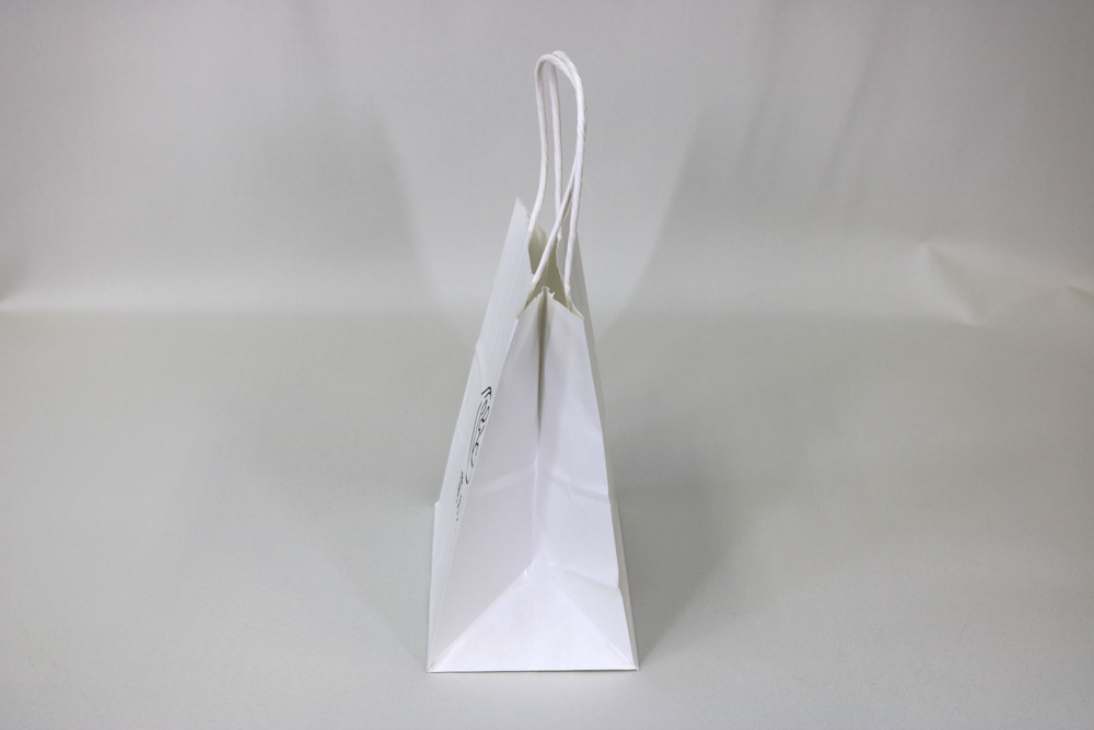 片艶クラフト（白）、シルク印刷１色のセミオーダー紙袋の側面画像