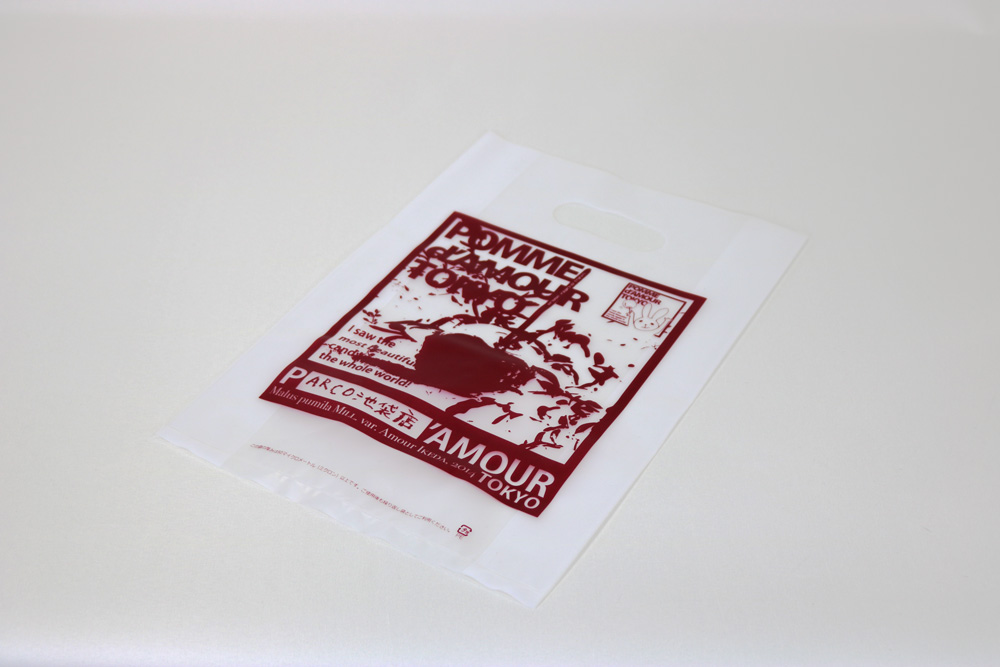 HDPEのグラビア印刷片面１色の小判穴抜きポリ袋