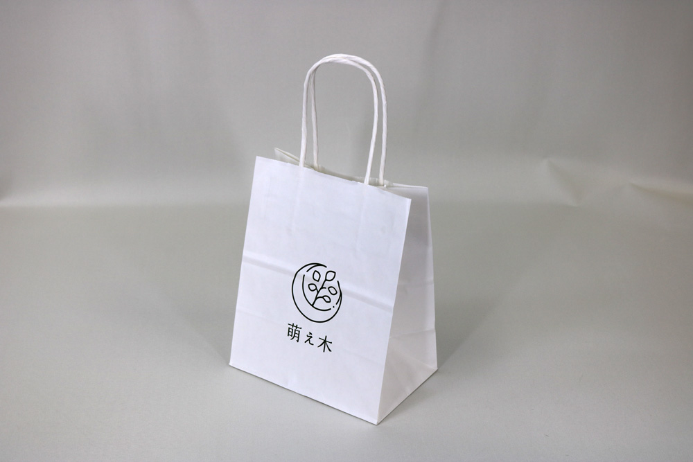 片艶クラフト（白）、シルク印刷１色のセミオーダー紙袋