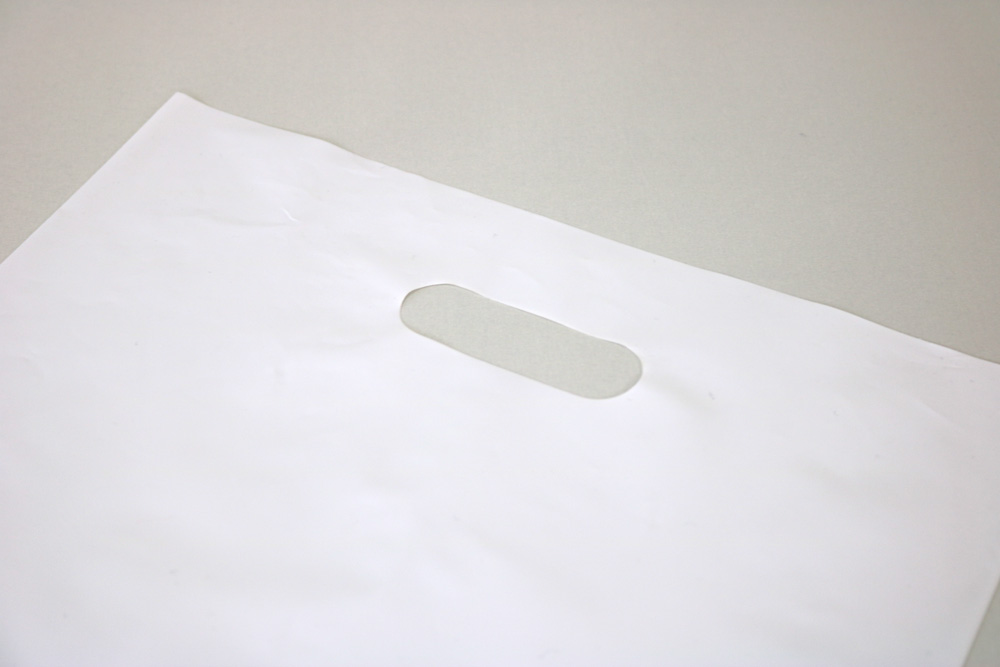 LDPEのシルク印刷片面１色の小判穴抜きポリ袋の入れ口画像