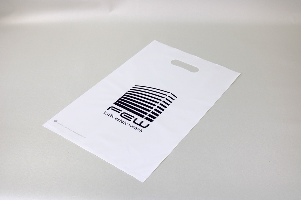 LIMEXのシルク印刷片面１色の小判穴抜きポリ袋
