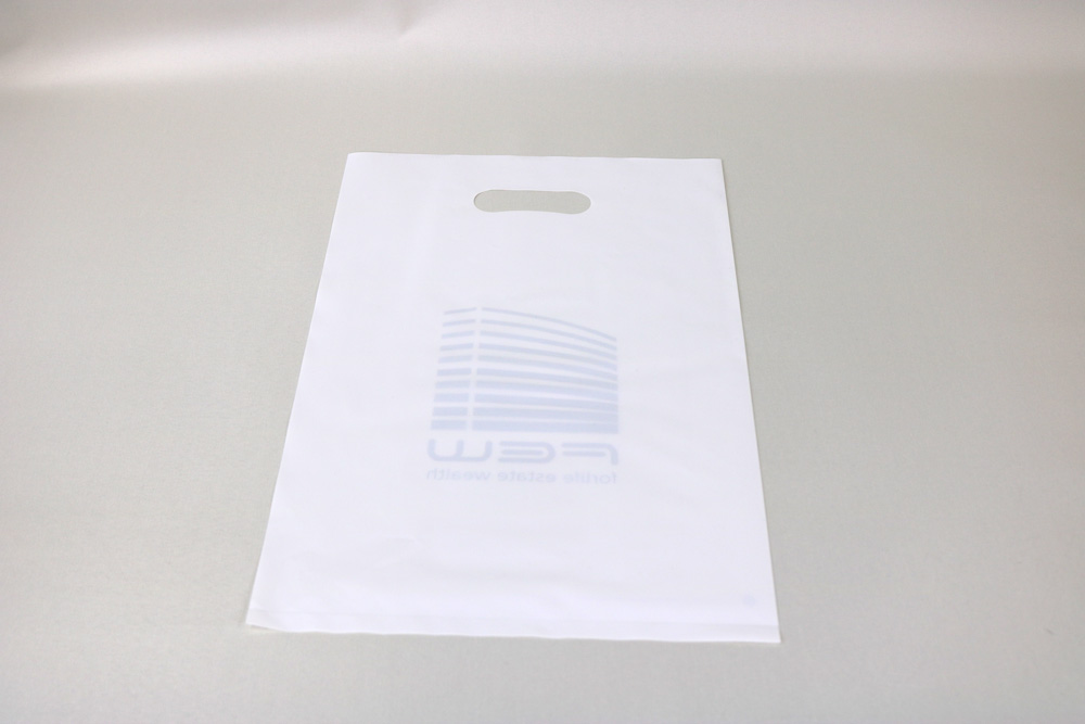 LIMEXのシルク印刷片面１色の小判穴抜きポリ袋の裏面画像