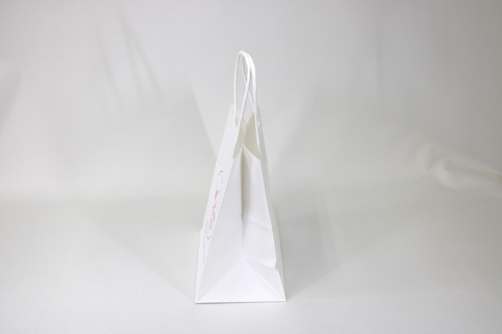 片艶クラフト（白）､シルク印刷１色のセミオーダー紙袋の側面画像