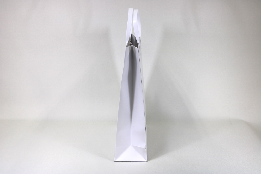 コート紙+マットＰＰ､シルク印刷１色のセミオーダー紙袋の側面画像