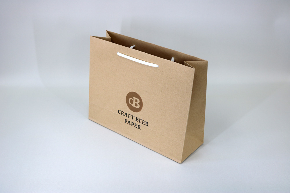 クラフトビールペーパー､簡単カラープリント４色(CMYK)のセミオーダー紙袋