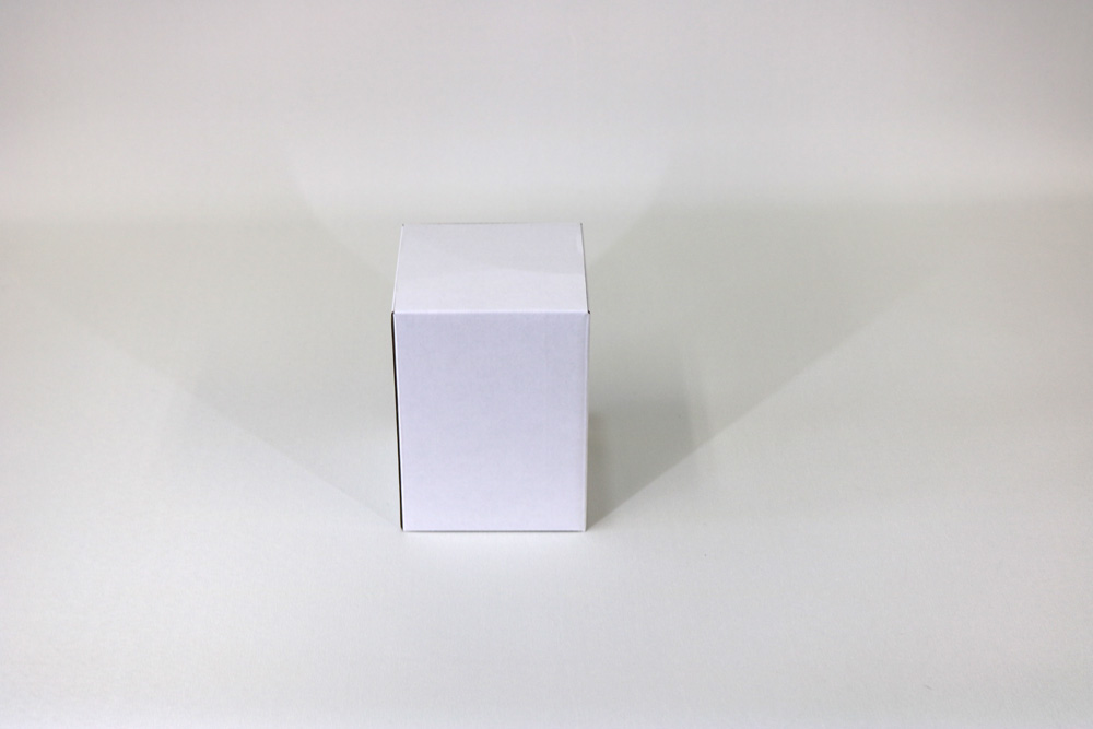 E段簡単カラープリント４色（CMYK)印刷した紙箱の裏面画像