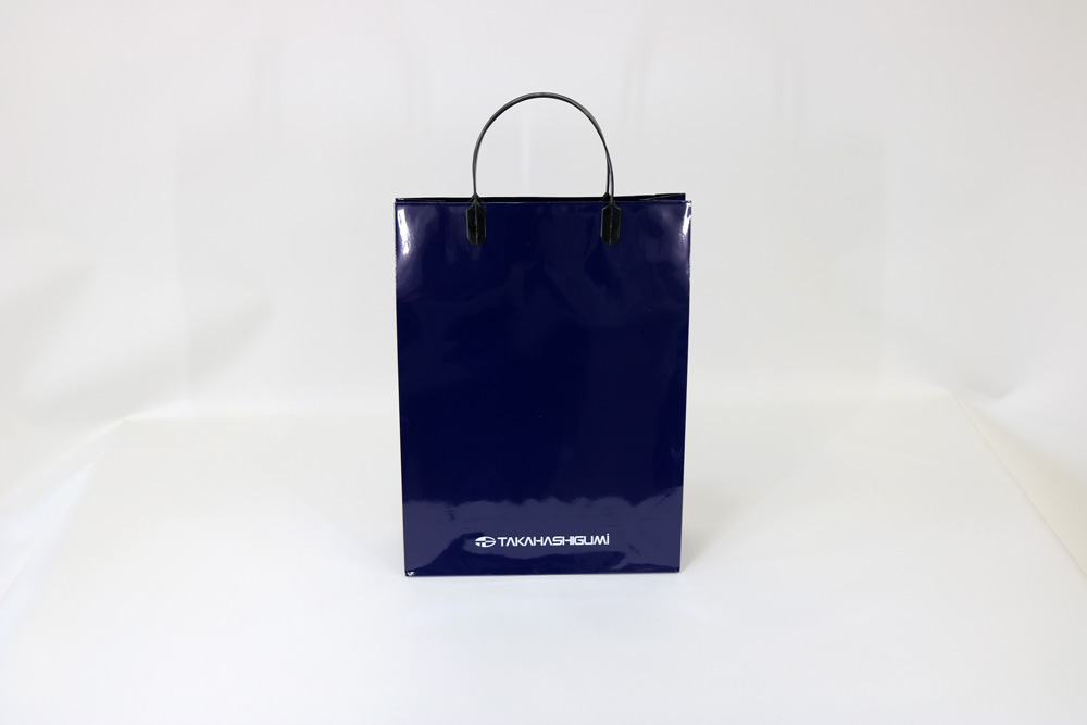 コート紙+グロスPP､シルク印刷１色のセミオーダー紙袋の正面画像