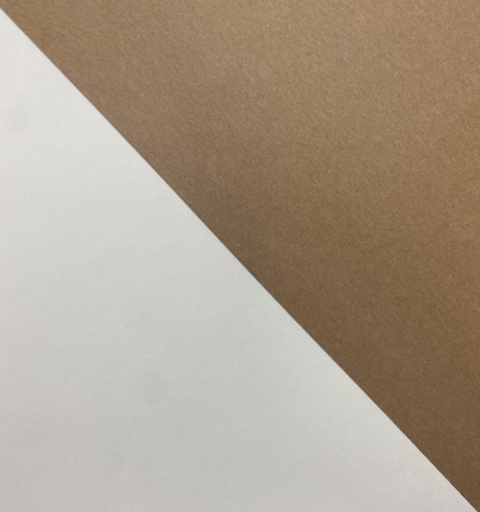箱の材質の環境配慮素材の混抄紙のkome-kamiとクラフトビールペーパー