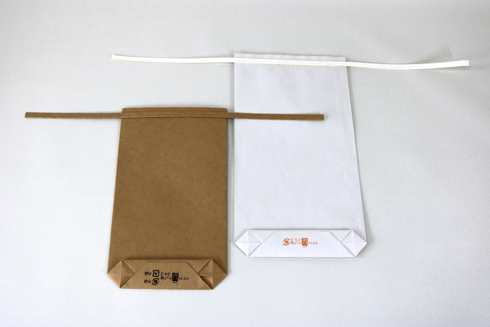 クラフト（茶・白）､簡単カラープリント　片面フルカラーのセミオーダー紙袋の裏面画像
