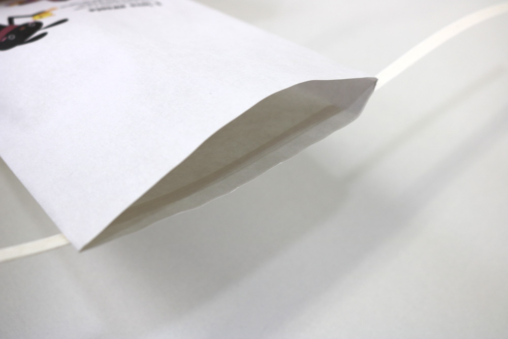 クラフト（茶・白）､簡単カラープリント　片面フルカラーのセミオーダー紙袋の入れ口画像