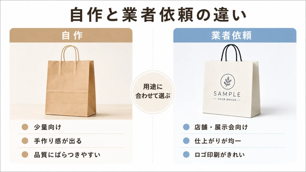 自作紙袋と業者製作のオリジナル紙袋の違い
