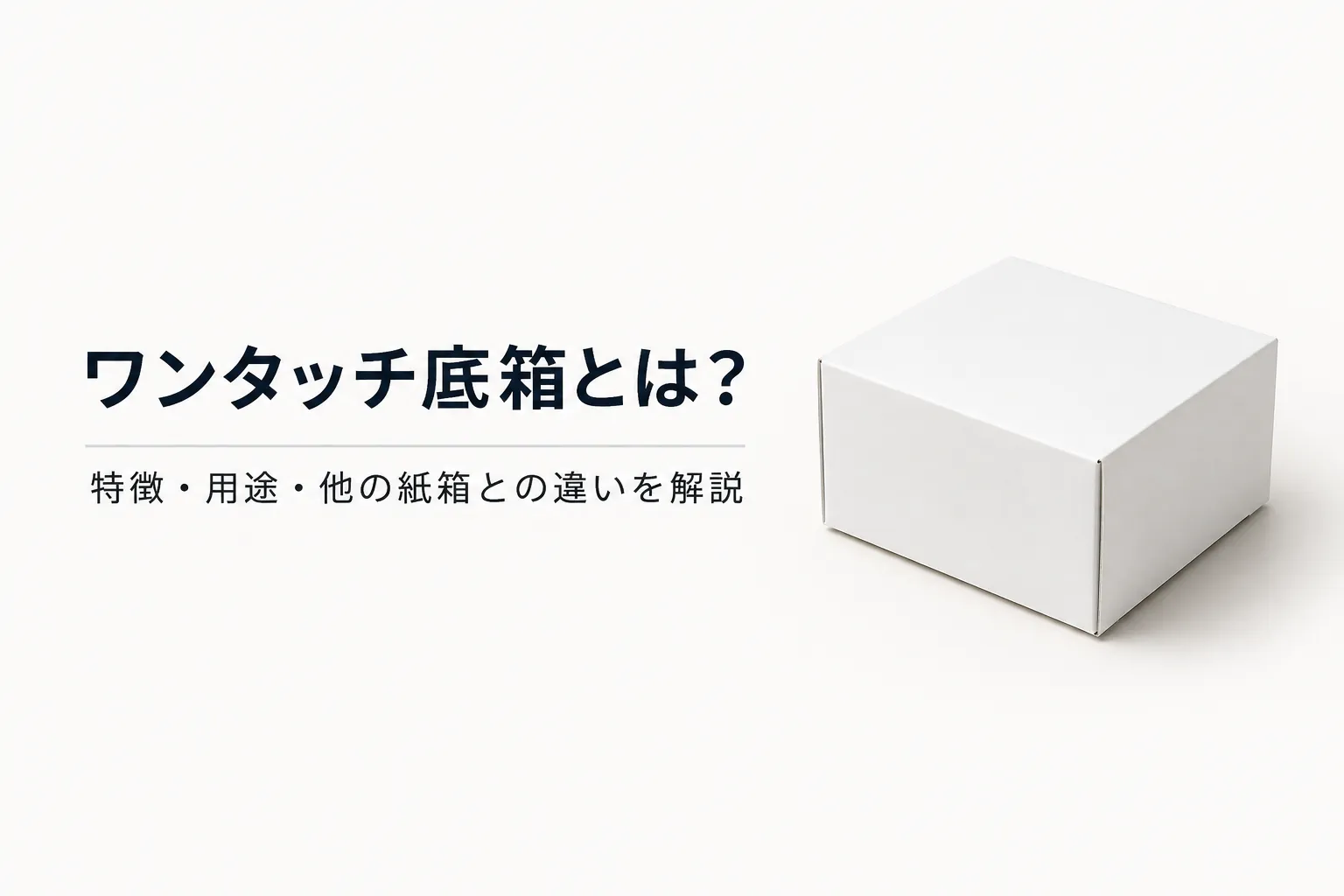 ワンタッチ底箱とは？特徴・用途・他の紙箱との違いを解説